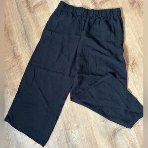H&M Black Wide-Leg Elastic Waist Pants